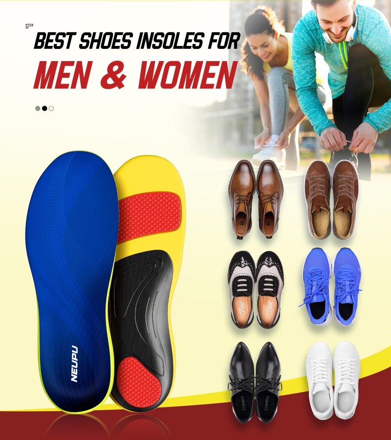 NEUPU 240+lbs Plantar Fasciitis Insoles Men Women  100% Memory Foam Comfort Heavy Duty High Arch Support Inserts for Pain Relief Absorb Shock  Work Boot Shoe Insoles Orthotic for Flat Feet  Foot Pain - Image 5